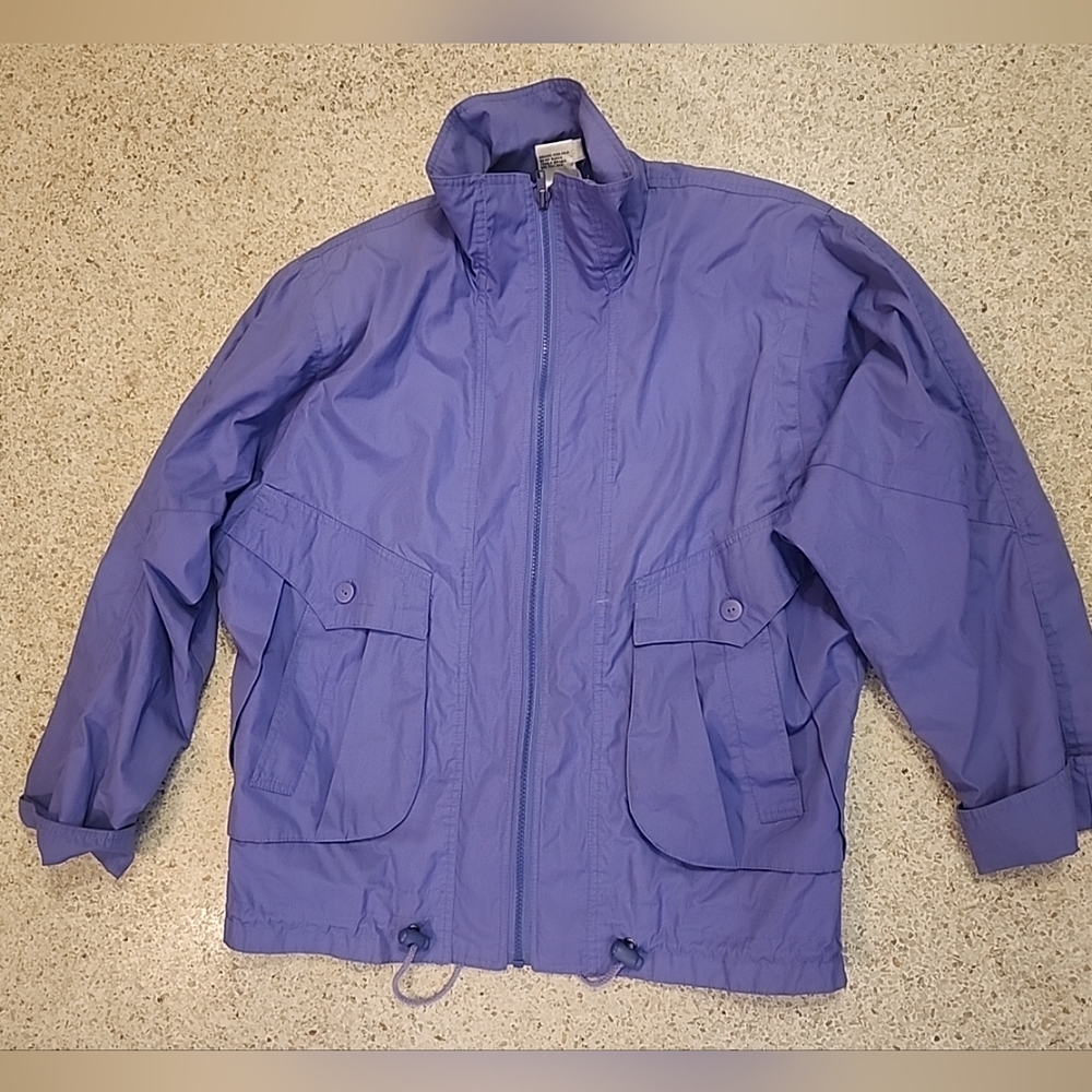 Vintage Jacket Womens Small Purple 80s 90s Misty Valley Floral Lining Full Zip
